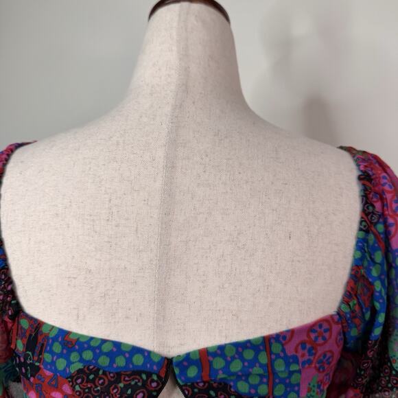 Rhode Clara Enchanted Woods Mini Dress Size 0 NWT Boho Festival Vacation Ruched - Picture 8 of 12